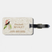 Sapphire Hummingbird  Art Monogram Bagagelabel (Achterkant horizontaal)