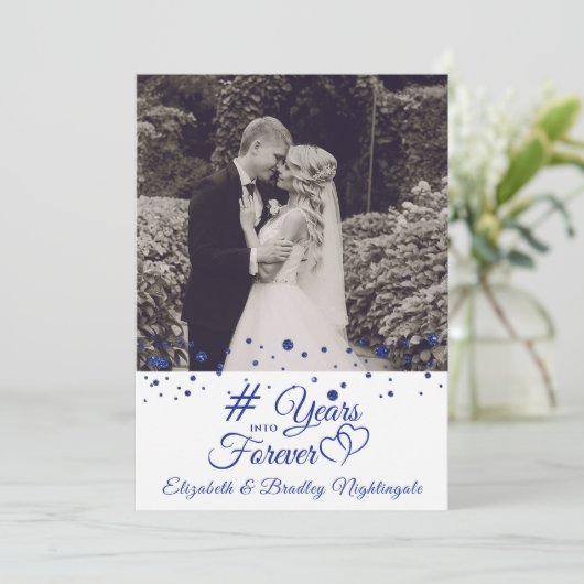 Sapphire Huwelijksjubileum JAAR IN DE EEUWIGHEID F Kaart (Staand voorkant)