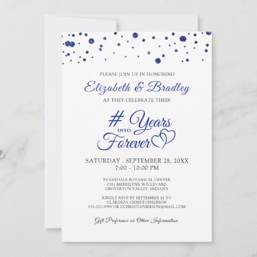 Sapphire Huwelijksjubileum JAAR IN DE EEUWIGHEID F Kaart (Achterkant)