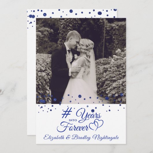 Sapphire Huwelijksjubileum JAAR IN DE EEUWIGHEID F Kaart (Voorkant / Achterkant)