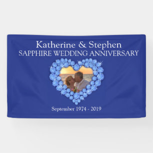 Sapphire Huwelijksverjaardag blauwe banner