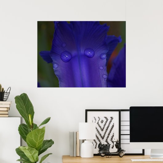 Sapphire Iris Poster | Botanische Macro Kunst (Thuiskantoor)