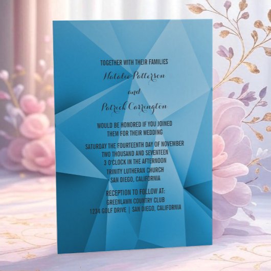Sapphire Jewel Tones Wedding Invitation Kaart