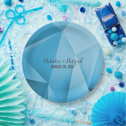 Sapphire Jewel Tones Wedding Paper Borden Papieren Bordje (Feest)