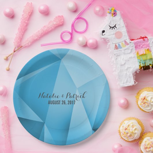 Sapphire Jewel Tones Wedding Paper Borden Papieren Bordje (Feest)