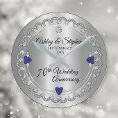 Sapphire Jubilee Diamonds 70th Wedding Jubileum Ronde Klok