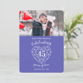 Sapphire jubileum 45 jaar foto uitnodigingen (Staand voorkant)