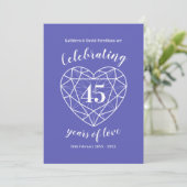 Sapphire Jubileum 45 jaar liefde uitnodigingen (Staand voorkant)