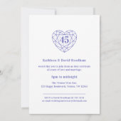 Sapphire Jubileum 45 jaar liefdesuitnodigingen Kaart (Achterkant)