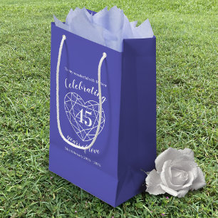 Sapphire Jubileum 45 jaar vrouw cadeau tas Klein Cadeauzakje