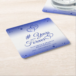 Sapphire Jubileum Hart JAREN IN FOREVER Kartonnen Onderzetters