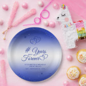 Sapphire Jubileum Hart JAREN IN FOREVER Papieren Bordje (Feest)