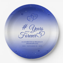 Sapphire Jubileum Hart JAREN IN FOREVER Papieren Bordje