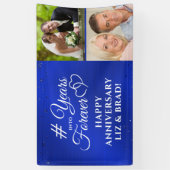 Sapphire Jubileum Hart JAREN IN FOREVER Spandoek (Verticaal)