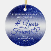 Sapphire Jubileum JAAR IN FOREVER Photo Cera Keramisch Ornament (Voorkant)