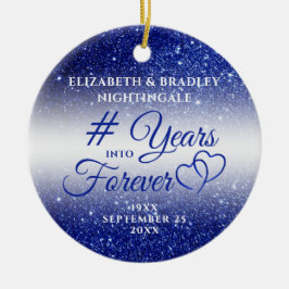 Sapphire Jubileum JAAR IN FOREVER Photo Cera Keramisch Ornament