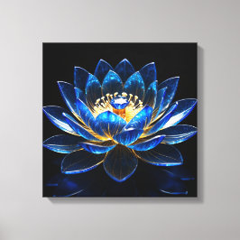 Sapphire Lotus Blossom Canvas Afdruk