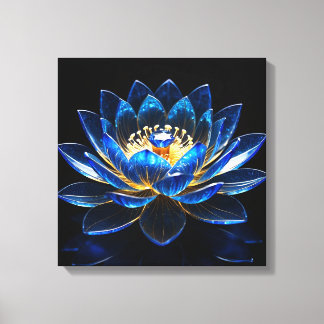 Sapphire Lotus Blossom Canvas Afdruk