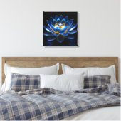 Sapphire Lotus Blossom Canvas Afdruk (Insitu (Slaapkamer))