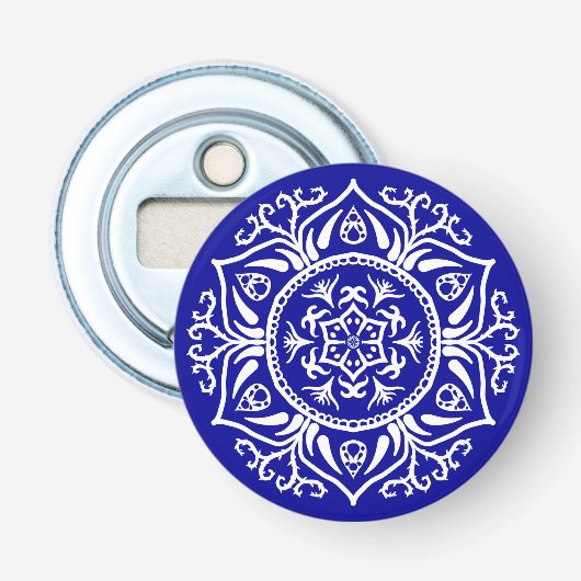 Sapphire Mandala Button Flesopener (Voorkant)