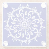 Sapphire Mandala Glazen Onderzetter (Achterkant)
