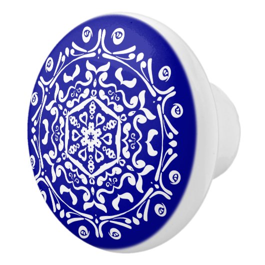 Sapphire Mandala Keramische Knop (Rechts)