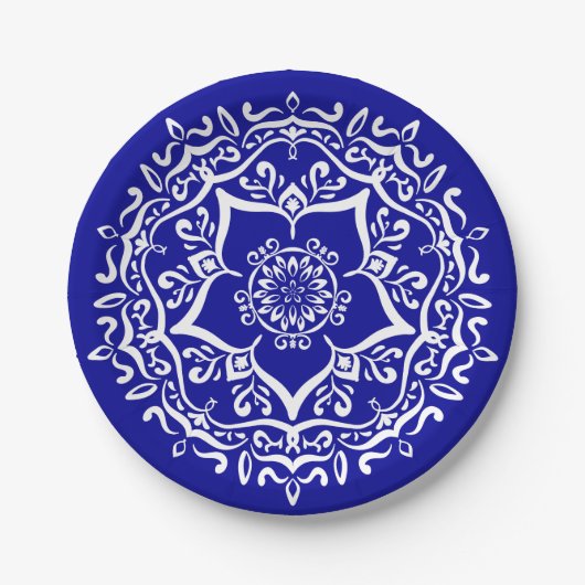 Sapphire Mandala Papieren Bordje (Voorkant)