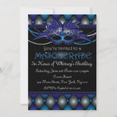 Sapphire Masquerade Party Invitations Kaart (Voorkant)