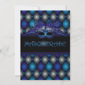 Sapphire Masquerade Party Invitations Kaart (Achterkant)