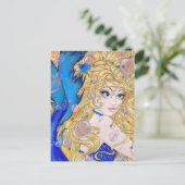 Sapphire Mermaid Briefkaart (Staand voorkant)