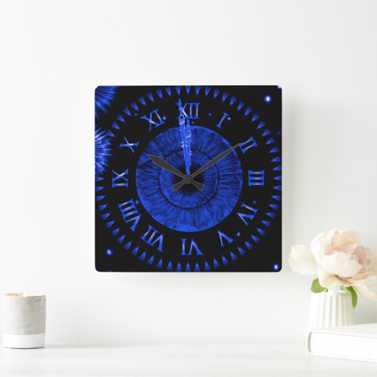 Sapphire Midnight Clock Vierkante Klok (Huis)
