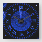 Sapphire Midnight  Clock Vierkante Klok (Voorkant)