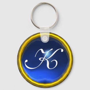 SAPPHIRE MONOGRAM, blauw geel Sleutelhanger