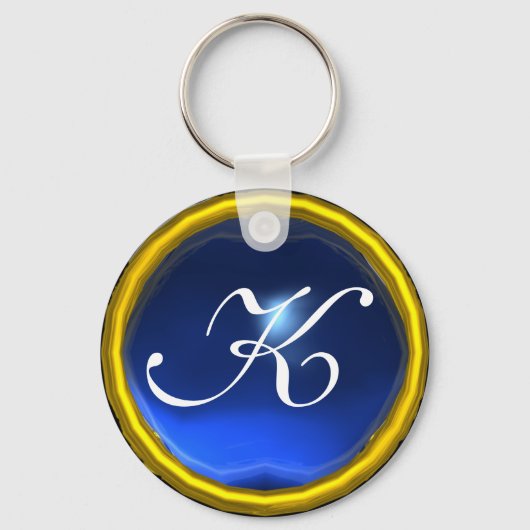 SAPPHIRE MONOGRAM, blauw geel Sleutelhanger (Voorkant)