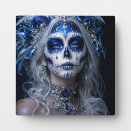Sapphire Moon Calavera – Blauwe Hemellichaam Dag v Fotoplaat
