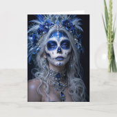 Sapphire Moon Calavera – Blauwe Hemelse Dag van de Kaart (Voorkant)
