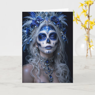 Sapphire Moon Calavera – Blauwe Hemelse Dag van de Kaart