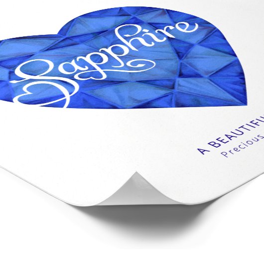 Sapphire-naam betekent waterverf blue gem poster (Hoek)
