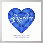 Sapphire-naam betekent waterverf blue gem poster (Voorkant)
