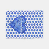 Sapphire naam betekent waterverf hart gem deken (Voorkant (Horizontaal))