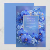 Sapphire Orchid Gilded Gradient Wedding Kaart (Voorkant / Achterkant)