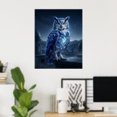 Sapphire Owl Celestial Night Poster (Thuiskantoor)