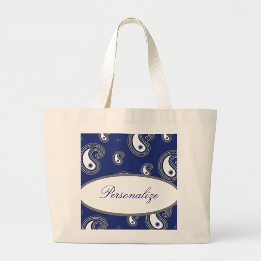 Sapphire Paisley Grote Tote Bag (Voorkant)