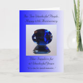 Sapphire Personalized 65th Wedding Jubileum Kaart (Voorkant)