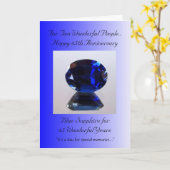 Sapphire Personalized 65th Wedding Jubileum Kaart (Gele Bloem)