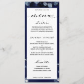 Sapphire Pioen Bruiloft Diner Menu (Voorkant)