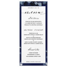 Sapphire Pioen Bruiloft Diner Menu
