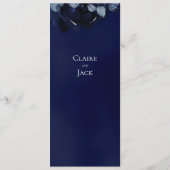 Sapphire Pioen Bruiloft Diner Menu (Achterkant)