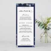 Sapphire Pioen Bruiloft Diner Menu (Staand voorkant)