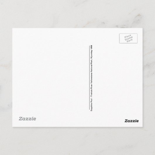 Sapphire Pool Firehole, Yellowstone Briefkaart (Achterkant)